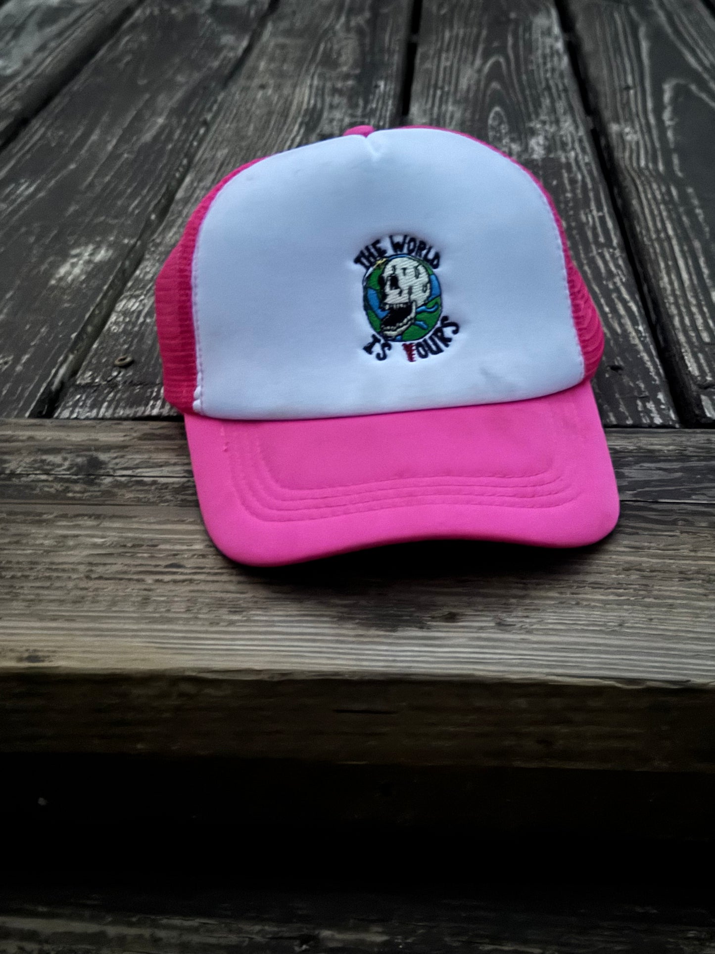 The World Is Ours Pink/White Trucker Hat