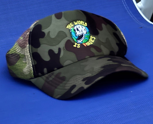 The World Is Ours Camo Trucker Hat